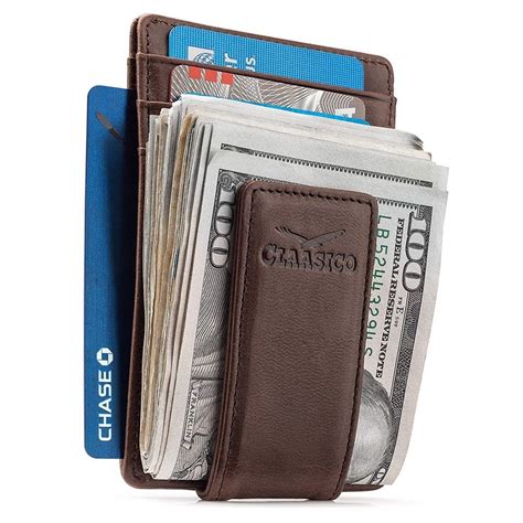 leather money clip with card holder